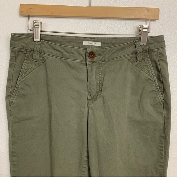 Maurices Olive Green Cotton Chino Pants Size 4 - Picture 2 of 9